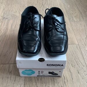Sonoma Black Lace-Up Boys Dress Shoes Size 7